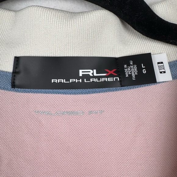 Women's Ralph Lauren RLX Pink Golf‎ Shirt Large 1907 Logo Tailored Fit - Picture 2 of 9